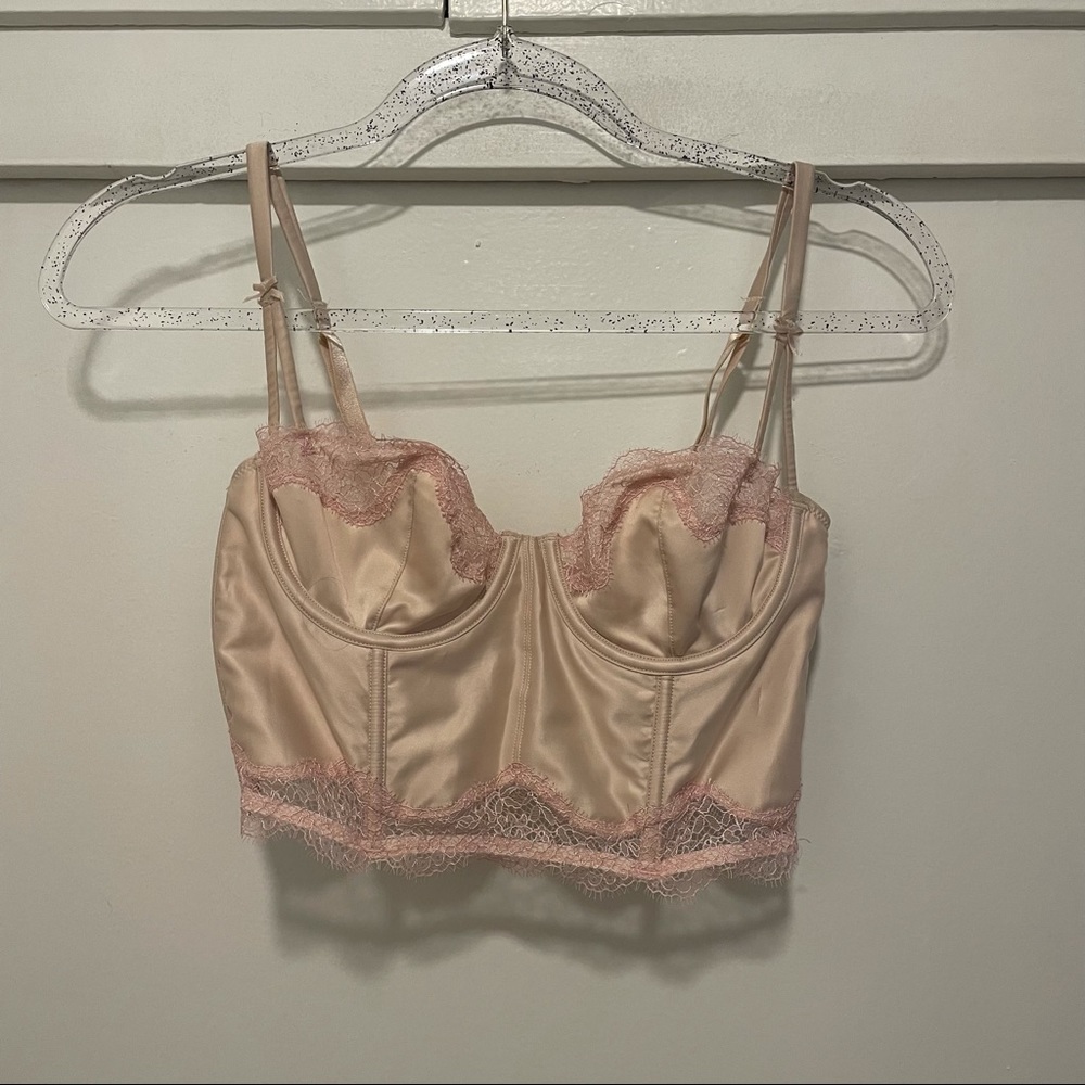 Victoria’s Secret Beige Pink Lacey Bustier Top